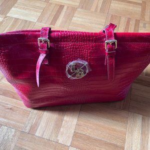 Red "Snakeskin" Laura Biaggi bag